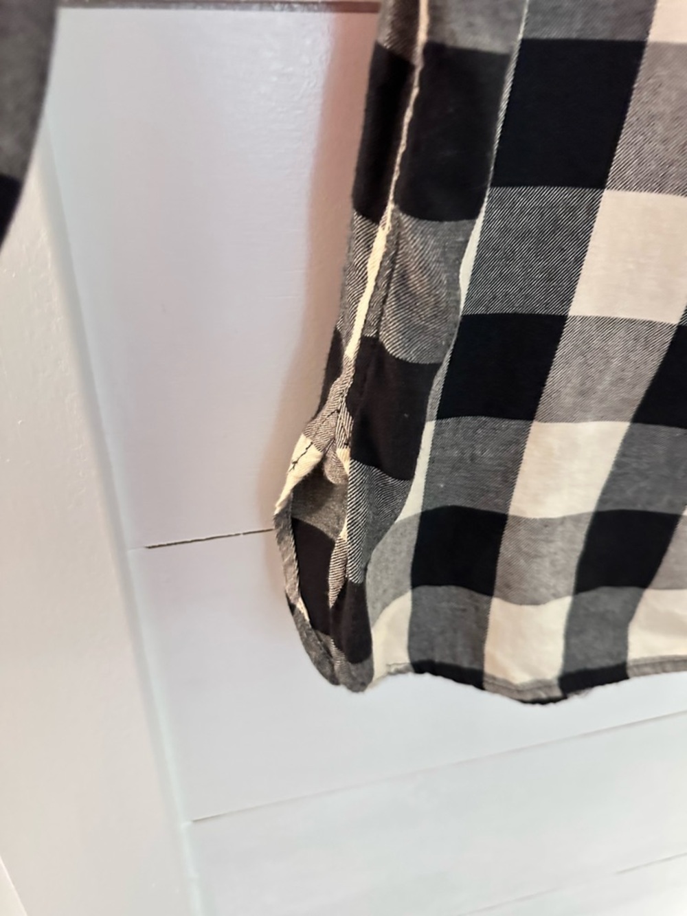Denim & Supply Ralph Lauren L black-white gingham long sleeve casual button down - Picture 6 of 12